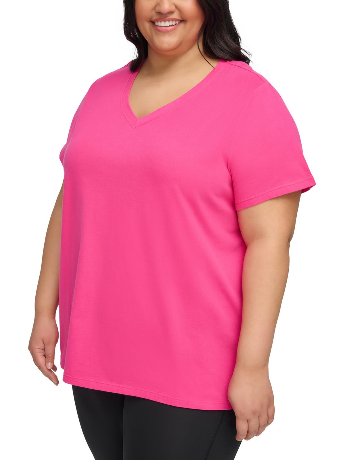 Calvin Klein Womens Plus Solid Cotton Pullover Top